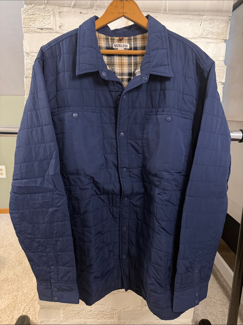 Merona Navy Quilted Lightweight Shirt Jacket